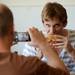 Steve Kemsley, of Ann Arbor, digs into his Blimpy Burger order as a friend takes his photo on Tuesday, August 13, 2013. Melanie Maxwell | AnnArbor.com